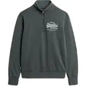 Superdry für Herren. M2013797A Jacke mit klassischer Grafik und halbem Reißverschluss schwarz (XL), Lässig, Baumwolle