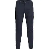 Jack & Jones Cargohose "PAUL FLAKE", Herren, Gr. 33, Länge 36, blau (navy blazer), Web, Obermaterial: 98% Baumwolle, 2% Elasthan, bequem normal, Hosen Cargohose, Baumwollmischung, regular fit