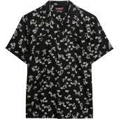Superdry für Herren. M4010793A Kurzarm-Strandhemd schwarz (XXL), Lässig, Baumwolle