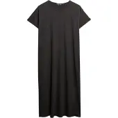 Superdry für Damen. W8011868A Schwarzes Midi-Hemdkleid (XS), Lässig, Baumwolle, Kurzarm