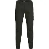 Jack & Jones Cargohose "PAUL FLAKE", Herren, Gr. 28, Länge 32, grün (rosin), Web, Obermaterial: 98% Baumwolle, 2% Elasthan, unifarben, bequem normal, Hosen Cargohose, Baumwollmischung, regular fit