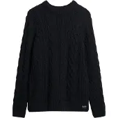 Superdry für Herren. M6110638A Marineblauer Jacob Zopfstrickpullover (XL), Lässig, Acryl, Nachhaltig
