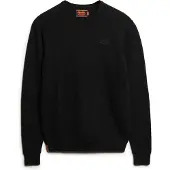 Superdry für Herren. M6110641A Essential Slim Fit Pullover schwarz (XL), Lässig, Wolle