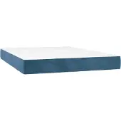 vidaXL Taschenfederkernmatratze Mittel Dunkelblau 140x210x20 cm Samt