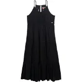 Superdry für Damen. W8011908A Ibiza-Kleid schwarz (XS), Lässig, Viskose, Ärmellos / Hosenträger