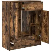 vidaXL Sideboard mit Schubladen und Türen Räuchereiche 73x31x90 cm