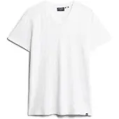 Superdry für Herren. M1011889A Geflammtes T-Shirt mit V-Ausschnitt, weiß (XXL), Lässig, Baumwolle, Kurzarm