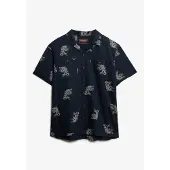 Superdry für Herren. M4010793A Kurzärmeliges marineblaues Strandhemd (XXL), Lässig, Baumwolle, Kurzarm