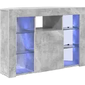 vidaXL Eck-LED-TV-Schrank 100x40x68cm Beton Grau Holzwerkstoff