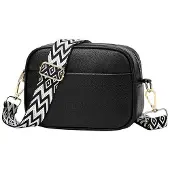 Edibazzar | Schwarze Schultertasche aus Leder, elegante Damentasche