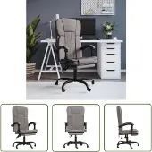 The Living Store Bürostuhl mit Liegefunktion Taupe Stoff