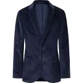 Hackett London für Herren. HM470485 Navy Cord Jacke (46/32), Lässig, Party, Baumwolle, Klassisch, Langarm, Marine