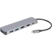 Gembird A-CM-COMBO3-03, USB 3.2 Gen 1 (3.1 Gen 1) Type-C, HDMI, USB 3.2 Gen 1 (3.1 Gen 1) Type-A, USB Typ-C, 5000 Mbit/s, 30 Hz, 3840 x 2160, 2160p