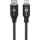 Goobay 39424 Lightning - USB-C Lade- und Synchronisationskabel, 1 m, Schwarz - MFi-Kabel für Apple iPhone/iPad Schwarz