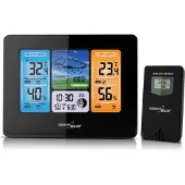 Greenblue GB526, Schwarz, Außen-Thermometer, Thermometer, Hygrometer, Thermometer, -20 - 95%, -20 - 95%