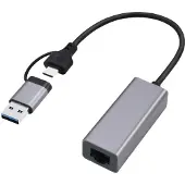 Gembird A-USB3AC-LAN2G-01, 2500 Mbit/s, IEEE 802.3, IEEE 802.3ab, IEEE 802.3bz, IEEE 802.3u, Gigabit Ethernet, 10,100,1000,2500 Mbit/s, 10BASE-T, 100BASE-TX, 1000BASE-T, 2500BASE-T, 1 A