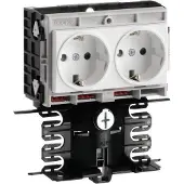 Hager SL200809409016 Geräteträger-Technikteil Steckdose 2-fach vorverdrahtet SL 20x80mm verkehrsweiß