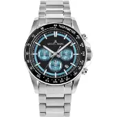 Jacques Lemans Chronographen Liverpool Black - Light blue