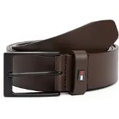 Tommy Hilfiger Ledergürtel "LAYTON 3.5 cm breit" Metallpatch, Einfachdornschließe