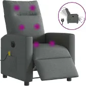Syfax Massagesessel Elektrisch Dunkelgrau Stoff