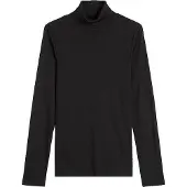 Marc O'Polo Rollkragenshirt DENIM, Damen, Gr. M, schwarz, Obermaterial: 96% Baumwolle, 4% Elasthan, Basic, slim fit, Shirts Rollkragenshirt, slim fit, aus softem Ripp-Jersey