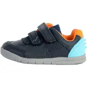 Clarks Jungen Leder Sneaker REX QUEST T, Blau, Low-Version, Klettverschluss