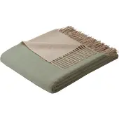 Biederlack Wohndecke "Soft Impression im Doubleface-Look", grün (salbei, creme), B:130cm L:170cm, Baumwolle, Kaschmir, Wohndecken, Wohndecke, Baumwolle-Kaschmir-Mix