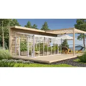Pergart Vitavia, Anlehn-Gewächshaus "Athena 11900", weiß, 11,9 m², 3 mm ESG, 10 mm HKP