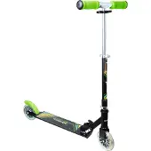 Globber muuwmi Aluminium Scooter Neon – Tretroller, 125 mm, ABEC 5, , höhenverstellbar, LED-Leuchtrollen, grün-schwarz