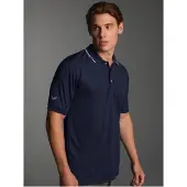 Trigema Poloshirt "Poloshirt aus atmungsaktivem COOLMAX-Material", Herren, Gr. XXL, blau (navy), Trikot, 100% Polyester (recycelt), Basic, ohne Ausschnitt, Shirts Poloshirt