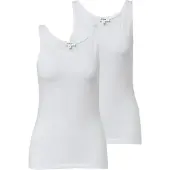 s.Oliver Tanktop , Damen, Gr. 40, weiß (2x weiß), Jersey, Obermaterial: 95% Baumwolle, 5% Elasthan, unifarben, hüftbedeckend, Rundhals, Tops Tanktop, 2-er Pack, Sommertop, mit Stretch