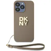 DKNY Pu Leather Stack Logo Wrist Strap Iphone 14 Pro Max Handyhülle