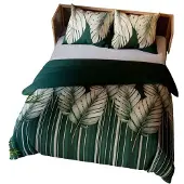 MARKIZETA HOME TROPICANA Bettwäscheset 160x200 cm - Baumwollsatin, exotisches Blättermuster