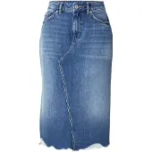 HUGO Jeansrock "Gadele", Damen, Gr. M (38), blau (medium blau 422), Denim/Jeans, Obermaterial: 100% Baumwolle, unifarben, kniebedeckend, Röcke Jeansrock, Mid Rise, in Midi-Länge