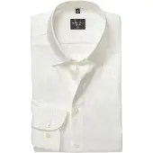 MARVELIS Langarmhemd , Herren, Gr. 37, N-Gr, weiß (hellbeige), Web, Obermaterial: 100% Baumwolle, körpernah, 2-Knopf-Manschette, Hemden Langarmhemd, Kentkragen, Businesshemd, körpernah