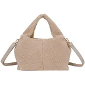 Gallantry Paris Gallantry, Handtasche für Damen mit abnehmbarem Fellschultergurt, Taupe