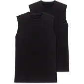 Schiesser Unterhemd , Herren, Gr. 8, 2 Stk., Normalgrößen, schwarz, 100% Baumwolle, Rundhals, Unterhemden Unterhemd