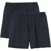 Calida Boxer "Prints Benefit", Herren, Gr. XXL (58/60), 2 Stk., blau, Obermaterial: 100% Baumwolle, unifarben, weit, Unterhosen Boxer, mit weichem Bund