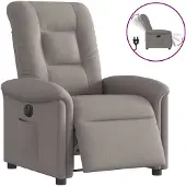 vidaXL Relaxsessel Elektrisch Taupe Stoff