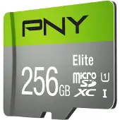 PNY Elite, 256 GB, MicroSDXC, Klasse 10, UHS-I, Class 1 (U1), V10
