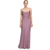 Vera Mont Abendkleid "Abendkleid mit Wasserfallausschnitt", Damen, Gr. 40, EURO, lila (powder lila), 97% Polyester PES. 3% Elasthan EL., Kleider Abendkleid