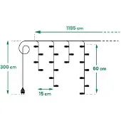 Jumi Ganzjährig nutzbarer LED-Vorhang, per App steuerbar, Lichtdekoration 400-Watt-Girlande