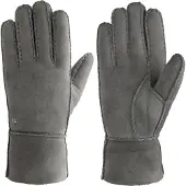 PEARLWOOD Lederhandschuhe "LANA", Damen, Gr. 7.5, grau, Schafsleder, unifarben, Handschuhe Lederhandschuhe, Warm gefüttert, Temperaturregulierend