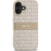 DKNY Pu Leather Repeat Pattern Tonal Stripe Iphone 16 Plus Handyhülle