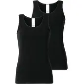 Schiesser Tanktop Damen 182906 Modern Multipacks Black (2er Set)-L
