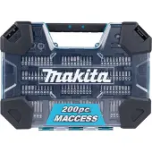 Makita E-22610: Set aus Bohraufsätzen, Bits und Handwerkzeugen, 200 Teile, in einer Transportkassette (alte Artikelnummer: D-37194)