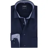 Olymp Langarmhemd "Luxor modern fit", Herren, Gr. 40, N-Gr, kobalt, Web, Obermaterial: 100% Baumwolle, modern fit, 2-Knopf-Manschette, Hemden Langarmhemd, modern fit, Global-Kentkragen, Businesshemd