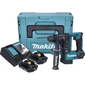 Makita Akku-Bohrhammer für SDS-PLUS 18 V / 2,0 Ah, 2 Akkus + Ladegerät im MAKPAC DHR171RAJ
