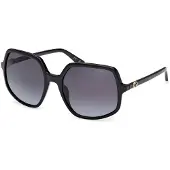 GUESS GU00257 01B, glänzendes Schwarz, 57/19/140 - Sonnenbrille für Damen
