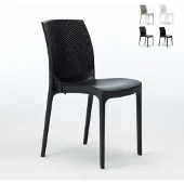GRAND SOLEIL 20er Stühle Küchenstuhl Esstischstuhl Esszimmerstuhl Boheme Stock - Schwarz